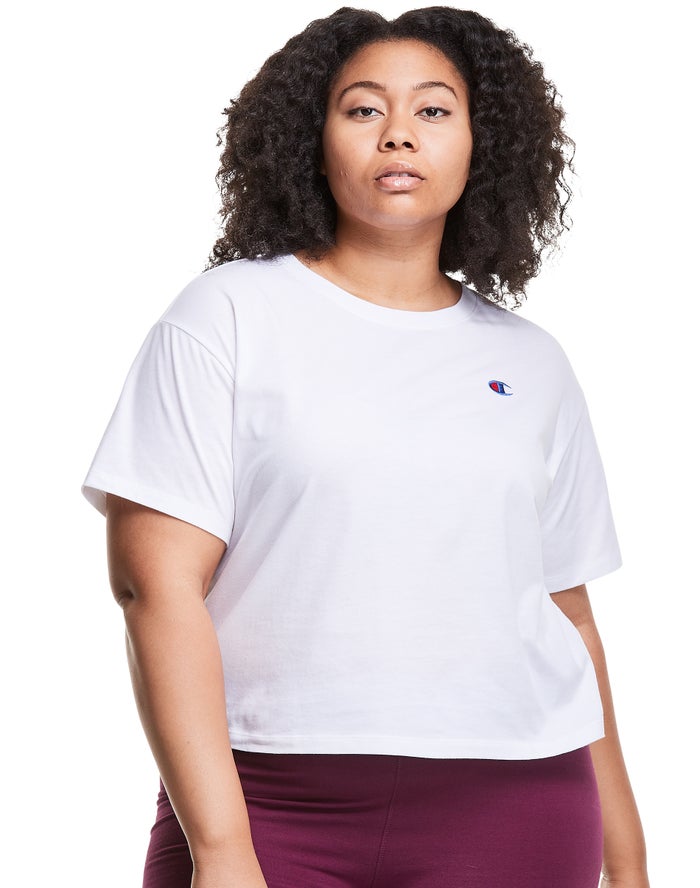 Champion T-Shirt Dames - Wit - Plus Lightweight Cropped ( 283146-HJU )